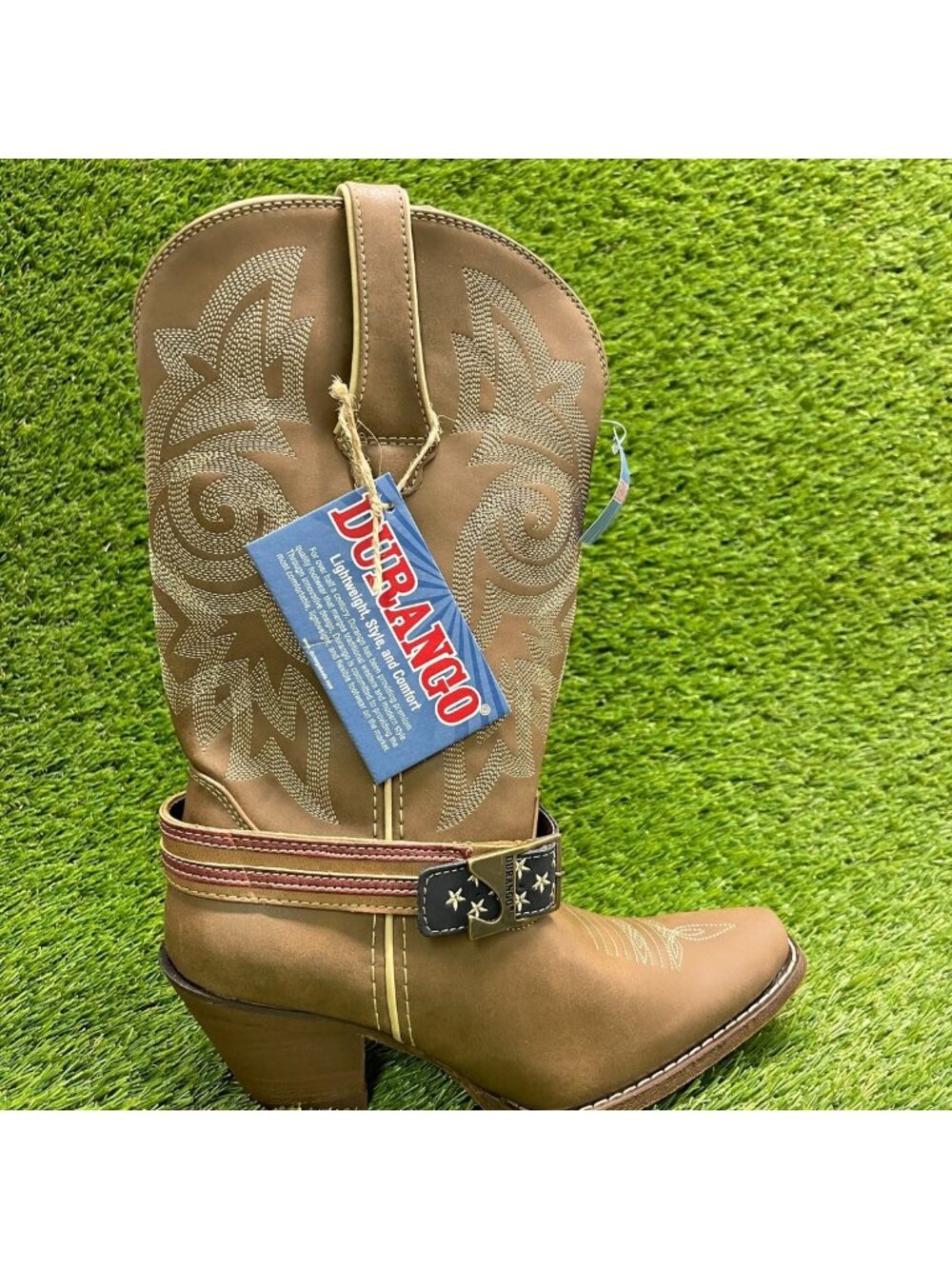 Durango Crush 12" Womens Size 7 Brown Cowgirl Western Snip Toe Fashion Boots